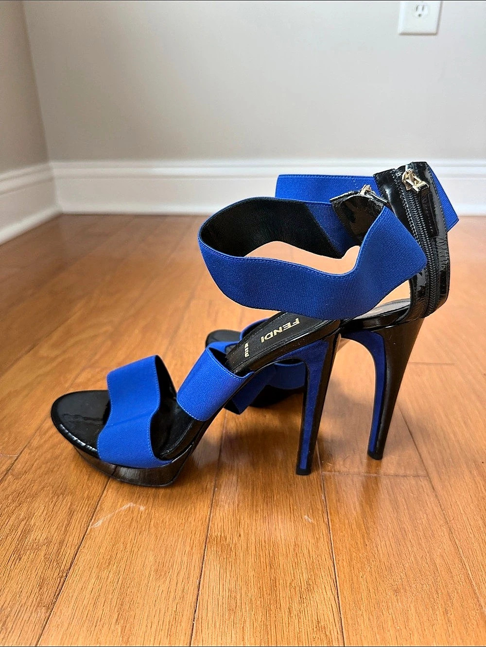 Fendi Blue & Black Platform Heels